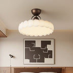 French Round Iron LED Semi-Flush Mount Ceiling Light