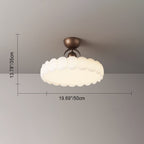 French Round Iron LED Semi-Flush Mount Ceiling Light