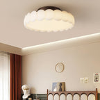French Round Iron LED Semi-Flush Mount Ceiling Light