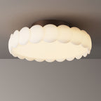 French Round Iron LED Semi-Flush Mount Ceiling Light