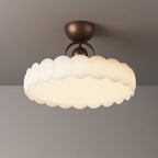 French Round Iron LED Semi-Flush Mount Ceiling Light