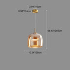 Scandinavian Copper Glass LED Pendant Light for Living Room