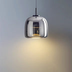 Scandinavian Copper Glass LED Pendant Light for Living Room