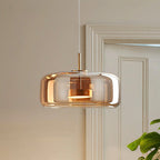 Scandinavian Copper Glass LED Pendant Light for Living Room