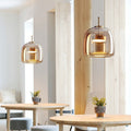 Scandinavian Copper Glass LED Pendant Light for Living Room