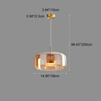 Scandinavian Copper Glass LED Pendant Light for Living Room