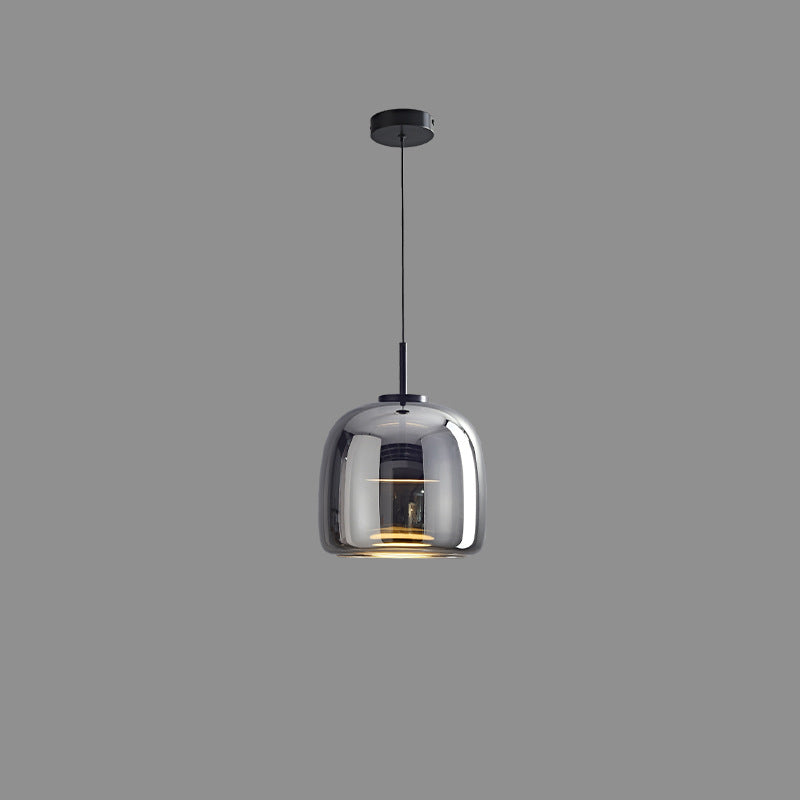 Scandinavian Copper Glass LED Pendant Light for Living Room