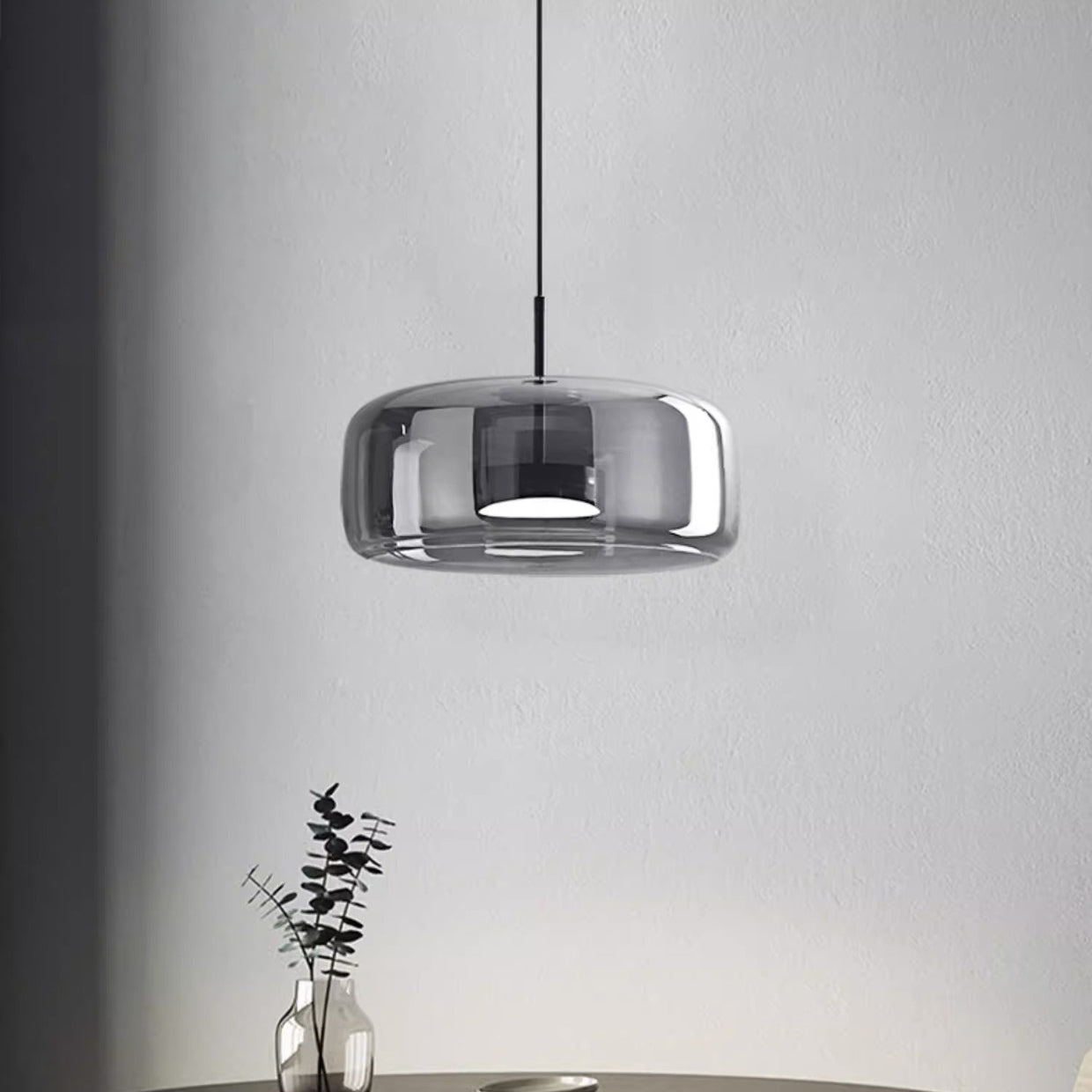 Scandinavian Copper Glass LED Pendant Light for Living Room