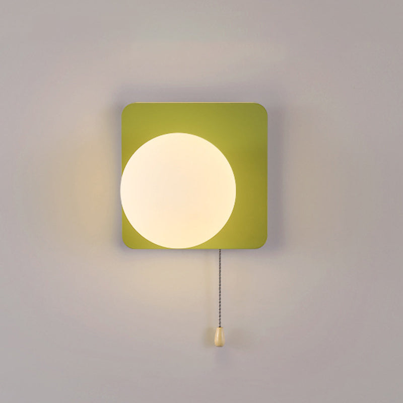 Contemporary Geometric Iron and Glass 1-Light Wall Sconce
