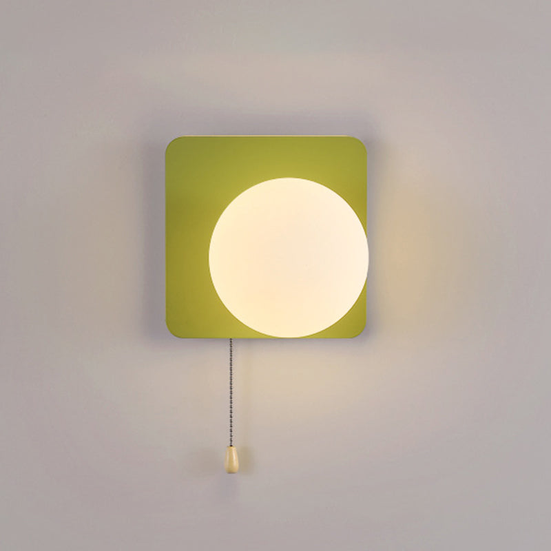 Contemporary Geometric Iron and Glass 1-Light Wall Sconce