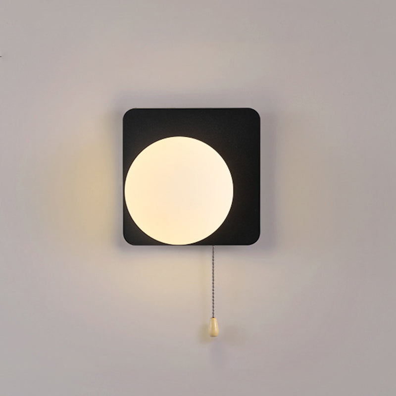 Contemporary Geometric Iron and Glass 1-Light Wall Sconce