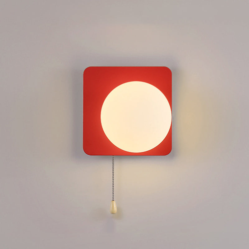 Contemporary Geometric Iron and Glass 1-Light Wall Sconce