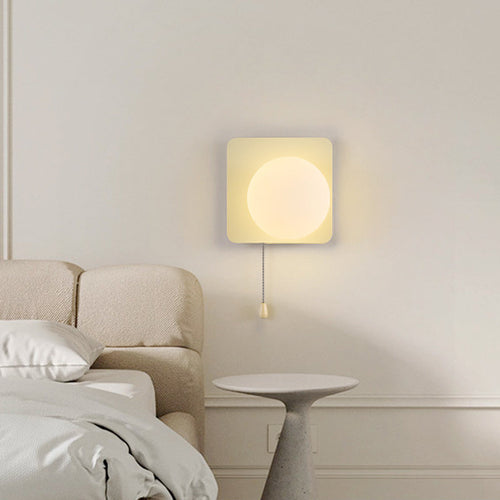 Contemporary Geometric Iron and Glass 1-Light Wall Sconce