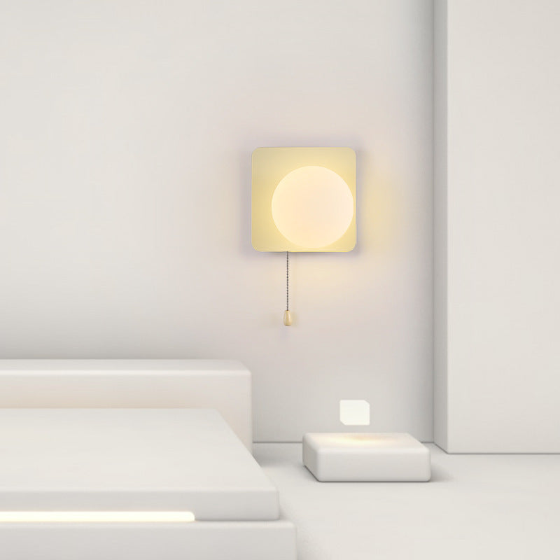 Contemporary Geometric Iron and Glass 1-Light Wall Sconce