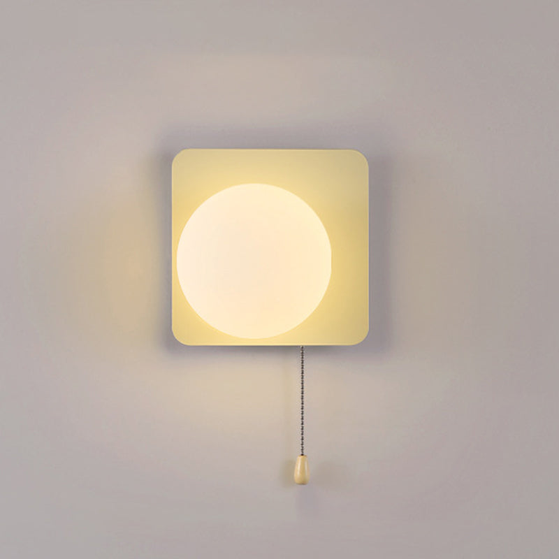 Contemporary Geometric Iron and Glass 1-Light Wall Sconce