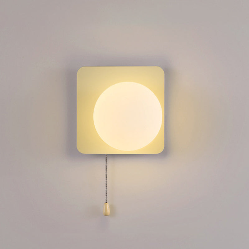 Contemporary Geometric Iron and Glass 1-Light Wall Sconce