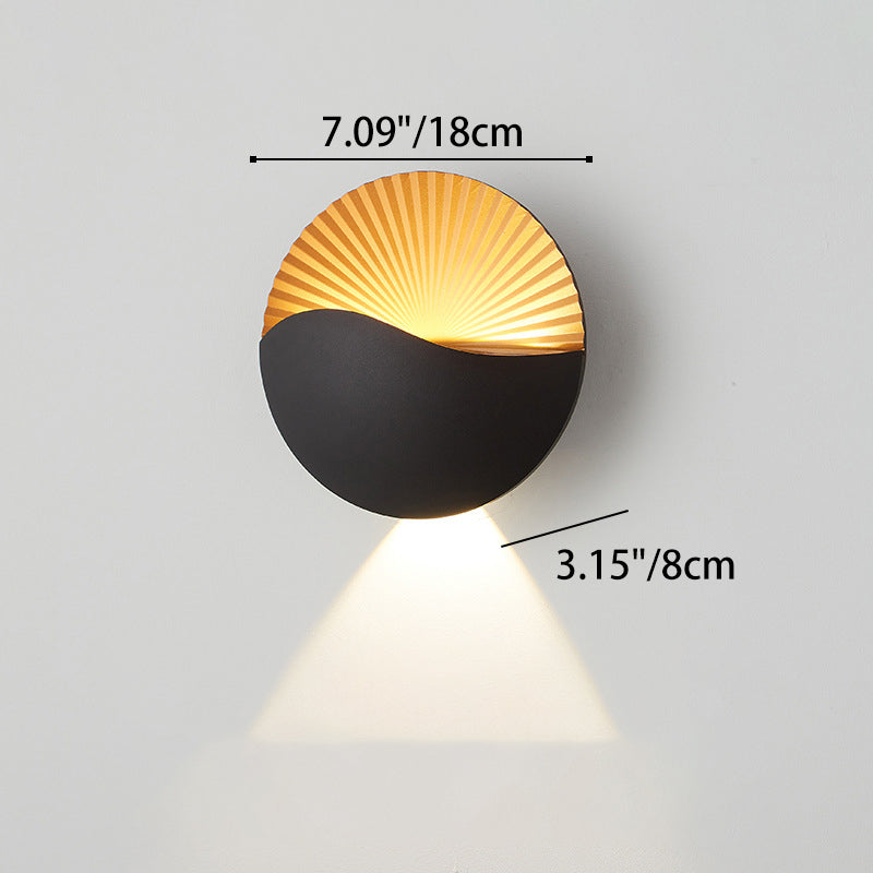 Premium Waterproof Round Metal & Glass LED Wall Sconce