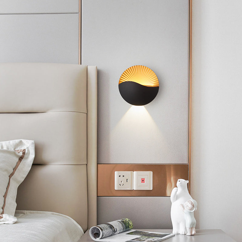 Premium Waterproof Round Metal & Glass LED Wall Sconce