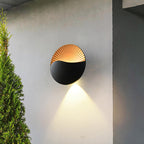 Premium Waterproof Round Metal & Glass LED Wall Sconce