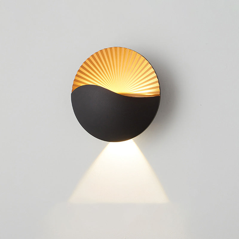 Premium Waterproof Round Metal & Glass LED Wall Sconce