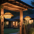 Rustic Waterproof Solar LED Mushroom Pendant Light