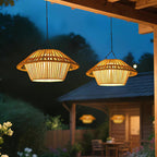 Rustic Waterproof Solar LED Mushroom Pendant Light