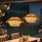 Rustic Waterproof Solar LED Mushroom Pendant Light