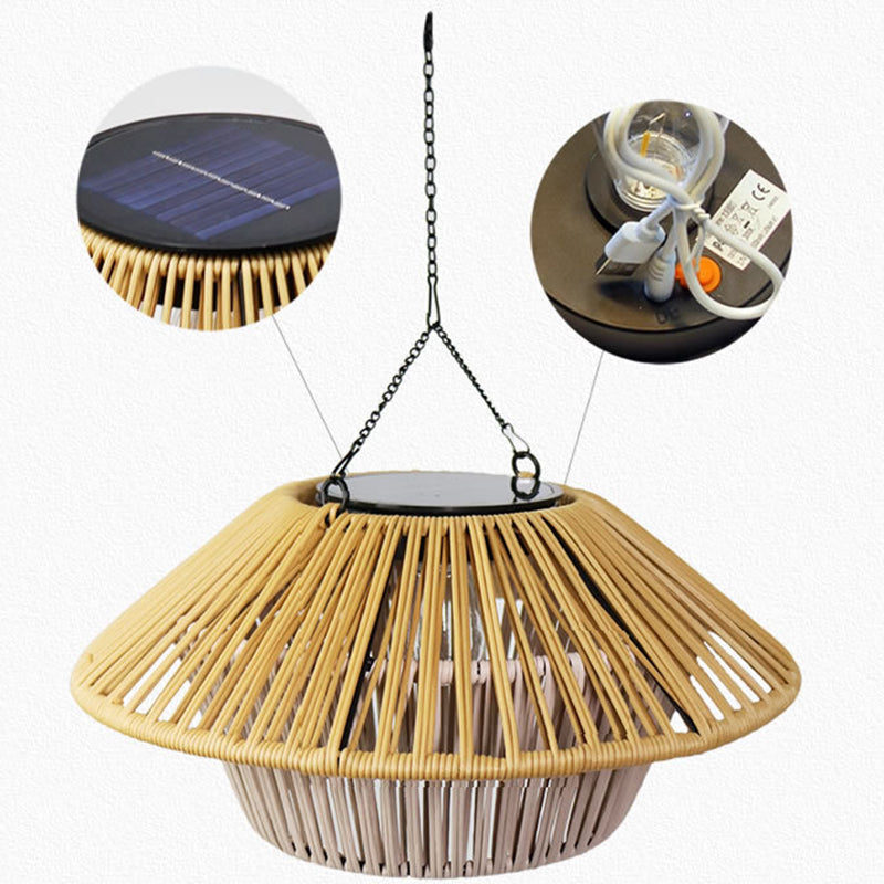 Rustic Waterproof Solar LED Mushroom Pendant Light