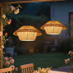 Rustic Waterproof Solar LED Mushroom Pendant Light