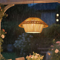 Rustic Waterproof Solar LED Mushroom Pendant Light