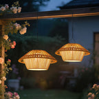 Rustic Waterproof Solar LED Mushroom Pendant Light