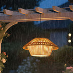 Rustic Waterproof Solar LED Mushroom Pendant Light
