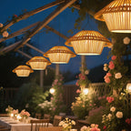 Rustic Waterproof Solar LED Mushroom Pendant Light