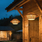 Rustic Waterproof Solar LED Mushroom Pendant Light