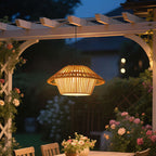 Rustic Waterproof Solar LED Mushroom Pendant Light