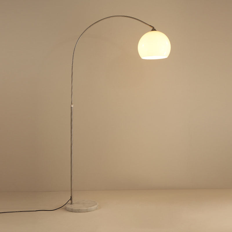 Minimalist Marble and Stainless Steel 1-Light Floor Lamp for Living Room