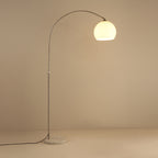 Minimalist Marble and Stainless Steel 1-Light Floor Lamp for Living Room
