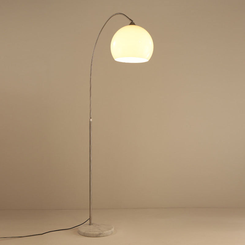 Minimalist Marble and Stainless Steel 1-Light Floor Lamp for Living Room