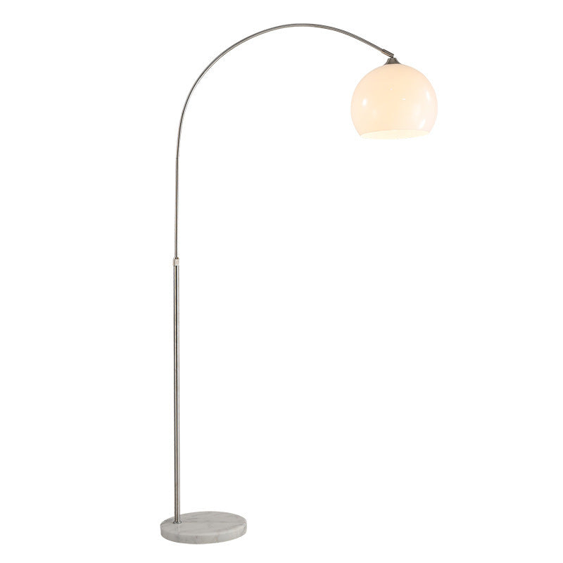 Minimalist Marble and Stainless Steel 1-Light Floor Lamp for Living Room