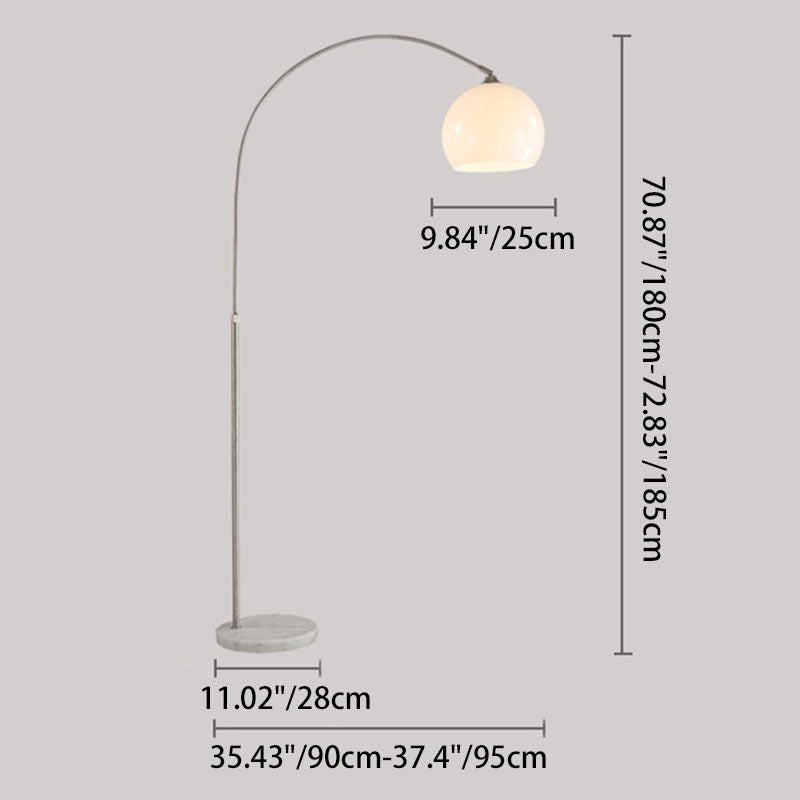 Minimalist Marble and Stainless Steel 1-Light Floor Lamp for Living Room