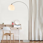 Minimalist Marble and Stainless Steel 1-Light Floor Lamp for Living Room