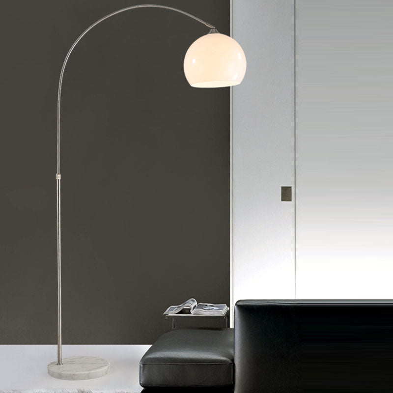 Minimalist Marble and Stainless Steel 1-Light Floor Lamp for Living Room