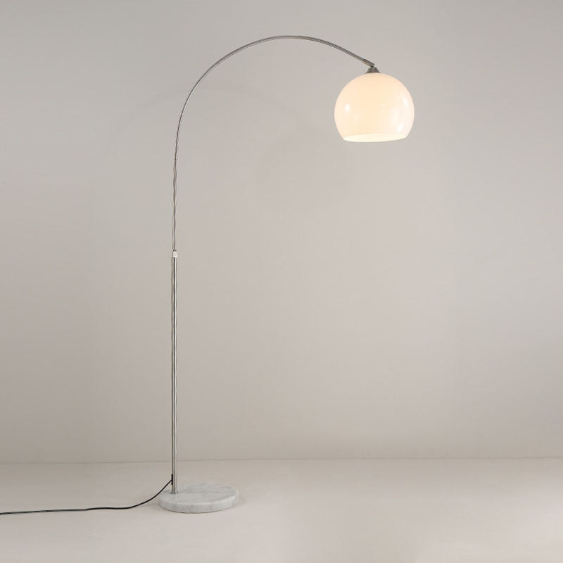 Minimalist Marble and Stainless Steel 1-Light Floor Lamp for Living Room