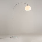 Minimalist Marble and Stainless Steel 1-Light Floor Lamp for Living Room