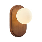 Japanese Wood & Glass Wall Sconce