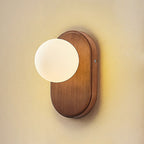 Japanese Wood & Glass Wall Sconce