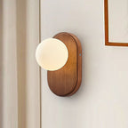 Japanese Wood & Glass Wall Sconce