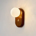 Japanese Wood & Glass Wall Sconce