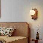 Japanese Wood & Glass Wall Sconce