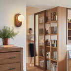 Japanese Wood & Glass Wall Sconce